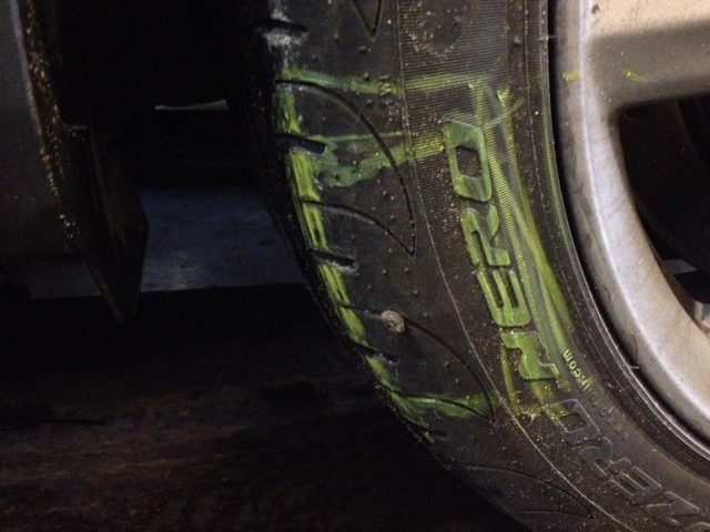 Second-hand tyre with repaired sidewall